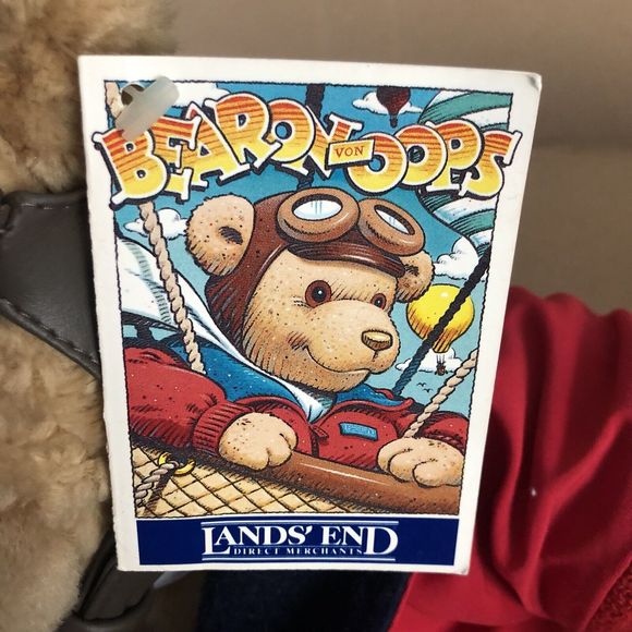 VTG 1997 Lands End Explorer Bears Bearon Von Oops Gund Stuffed Plush Animal Bear - Picture 4 of 15